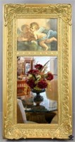 Trumeau Beveled Mirror with Cherubs