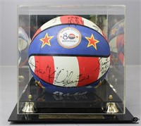 Signed Harlem Globetrotter Basketball in Case