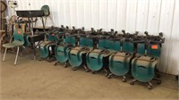 25 Green Chairs & 3 Desks