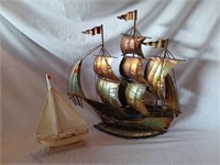 2 Sailboats largest 151/2" tall