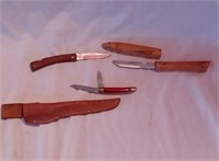 Fishing Knife, 2 Pocket Knives and Sheath