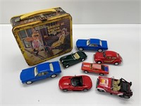 Vintage Lunchbox and Toy Cars