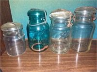 4 Ball Jars w/ Glass Lids