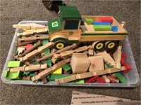 Lincoln logs set with toy truck