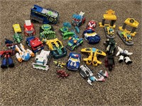 Transformers, rescue bots, and Dinotrux toys