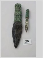 Jade Handle Sterling Silver Knife & Glass Blade