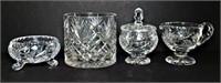 Crystal Biscuit Jar, C & S, with Footed Bowl