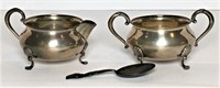 Fisher Sterling Cream & Sugar Bowl with Spoon
