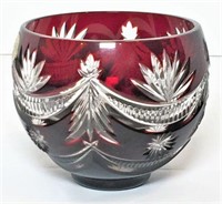 Waterford Ruby Cut to Clear Crystal Bowl