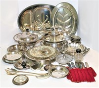 Selection of Silver Finish Serving Items