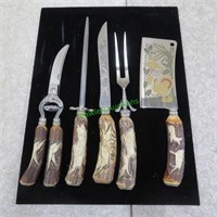 Stag Horn Hand Carved 5 Piece Set - Germany