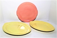 Lu-Ray Mid Century Ceramic Platters Lot of 3