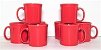 Fiesta Ware Red Mugs Lot of 8