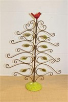 METAL TREE WITH RED BIRD ON TOP