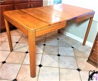 Oak Kitchen Table with One Leaf