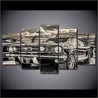 5 PC CAR FRAMED PRINTS, MUSTANG, READY TO HANG