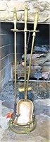 Brass Fireplace Tools on Stand