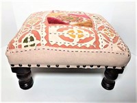 Hand Stitched & Embroider Foot Stool