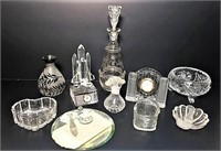 Variety of Dresser Top Crystal & Glass Items
