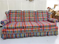 Vintage 1960's Red Plaid Sofa in Good Condition