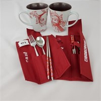 Chop Stick & Flatware Sets w Mugs