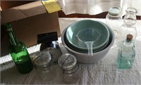 Bowls, jars and scale