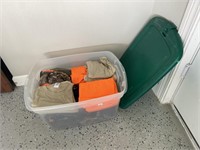 Clear Bin with Hunting Apparel