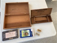 Wood Boxes with Contents