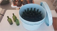 Tub of Empty Wine Bottles