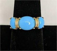 14k Gold and Turquoise Ring size 9