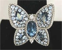 Judith Ripka Sterling Silver CZ Butterfly Ring