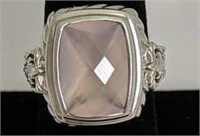 Judith Ripka Sterling Silver Pink Ring size 8