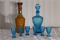 Blue Glass Drink Set
