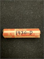 Full roll of vintage 1930-D Lincoln Wheat Cent