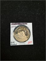 1999 Gold Plated Susan B Anthony Dollar coin