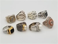 8 designer-style rings