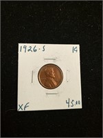 Rare 1926-S Lincoln Wheat Cent Penny Coin marked