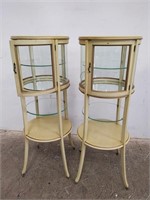 Pair of vintage display cabinets approx 18"