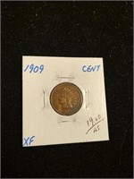 1909 Indian Head Penny Coin marked XF