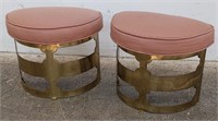 Pair of contemporary demilune vanity stools