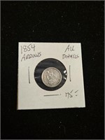 Rare 1854 Seated Liberty Silver Half Dime coin