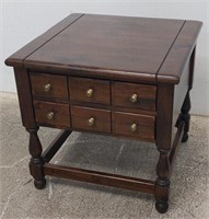 Ethan Allen lamp table with 2 drawers