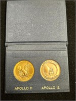 1970 Apollo 11 and 12 medal coin set