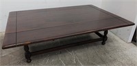Ethan Allen drop leaf coffee table approx 53" x