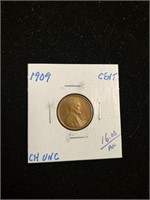 1909 Lincoln Wheat Cent Penny Coin marked Choice