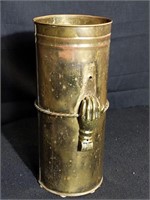 Brass umbrella stand, marked Made in England