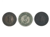 Group of  19. C - 1 and 5 Pfennig German Coins