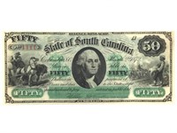 RARE - 1872 State of S Carolina 50 Dollar Bill