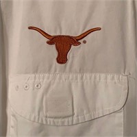 White TEXAS Longhorn Columbia MENS button shirt
