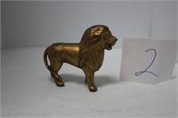 CAST IRON LION BANK, 4X4.5"